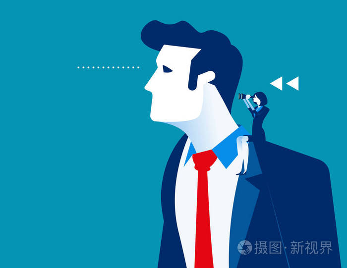 商界人士坐在巨人的肩膀上.概念业务