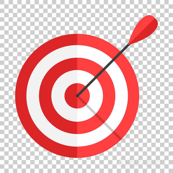 目标目标矢量图标的平面样式.飞镖游戏插图上