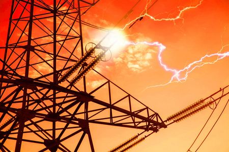 辐射网络高压输电线路辐射电照片