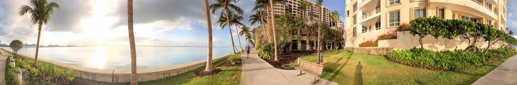 Brickell 在日出, 迈阿密的关键全景视图