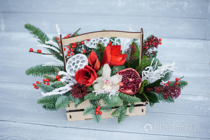 美丽的冬香花束特写