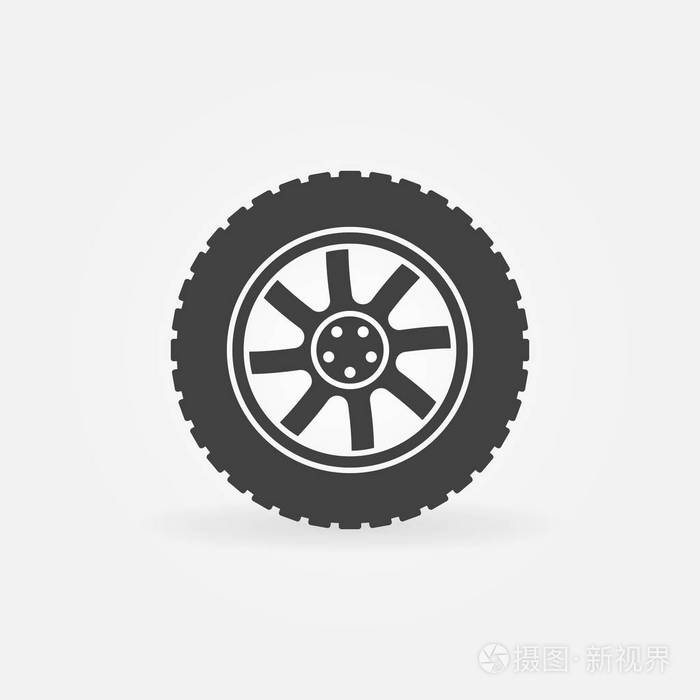 现代汽车车轮矢量图标或徽标元素