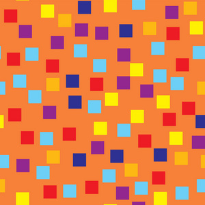抽象平方图案橙色几何背景匀称随机平方几何混沌