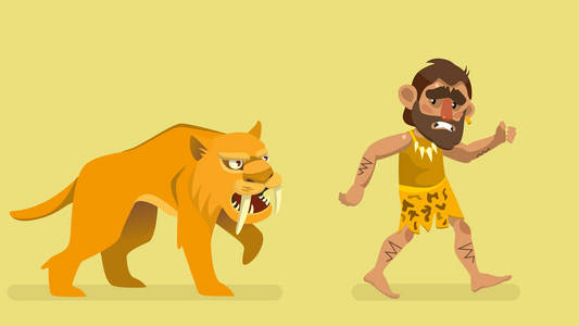 原始人打猎图片