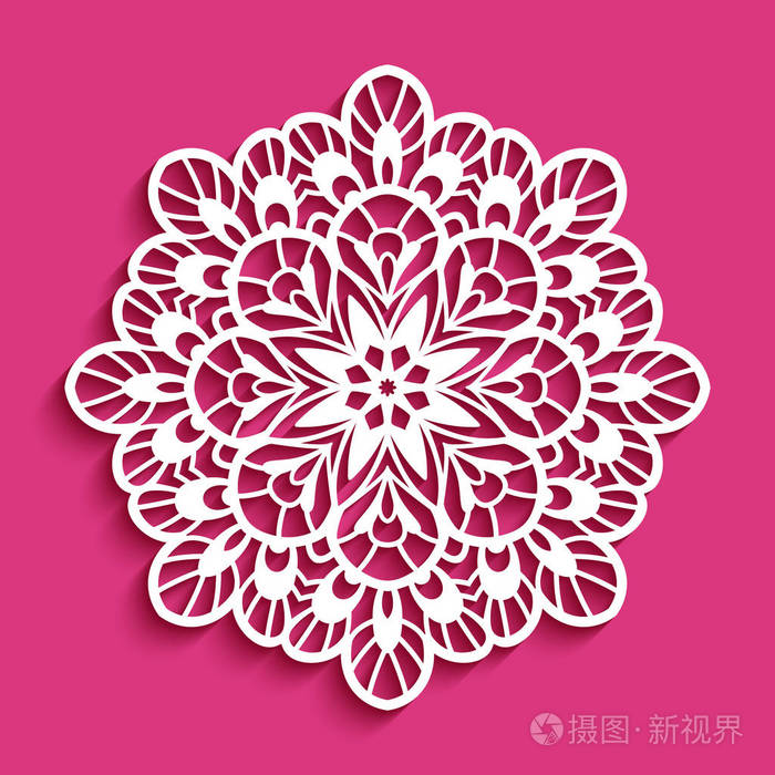 圆花边巾, 剪纸图案