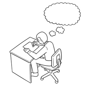 工作的小人物素描工作的小人物卡通的商人小人物的灯点子卡通兴奋的