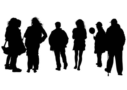 白色背景上的大人群人图片