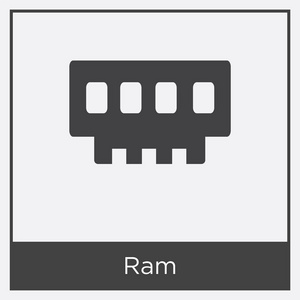 在白色背景上隔离的 Ram 图标