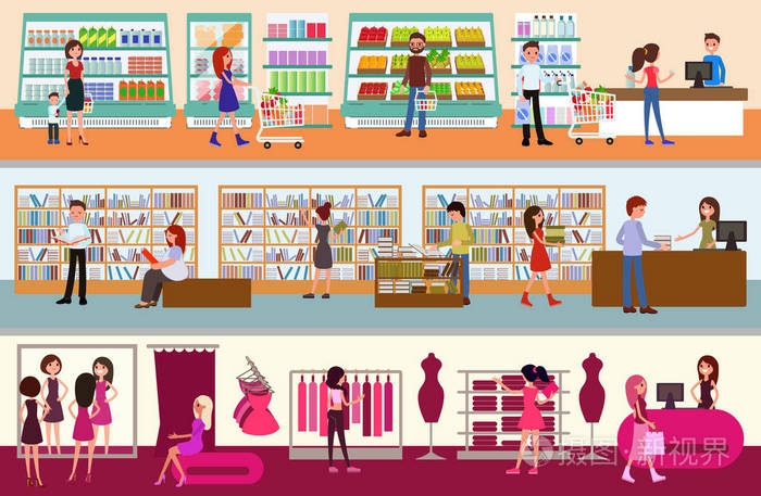 人们购物插画-正版商用图片0uifnp-摄图新视界