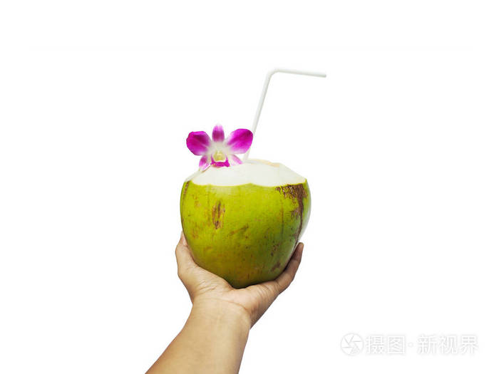 手捧椰汁分离