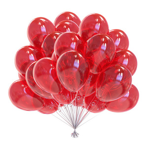 红方气球生日装饰气球束光泽