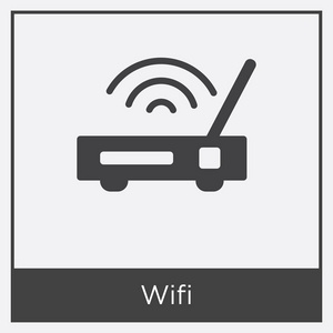 在白色背景上隔离的 Wifi 图标