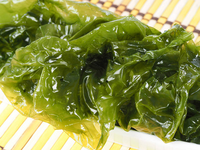 海莴苣 lechuga de maredible 在家庭 ulvacceae 中的绿藻.