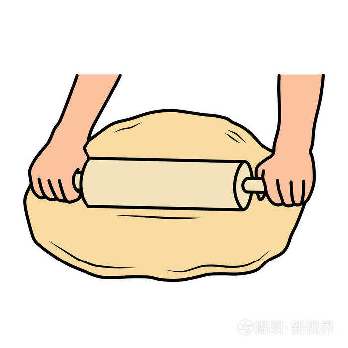 轧出的面团插画-正版商用图片0uikuv-摄图新视界