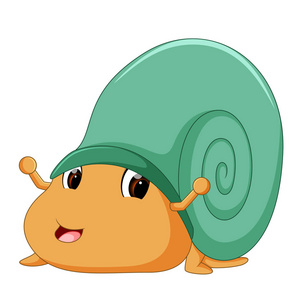 滑稽的蜗牛的插图