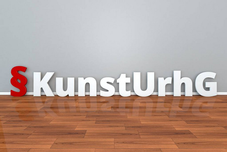 德国法律 Kunsturhg 在艺术和摄影作品中版权法的缩写3d 插图