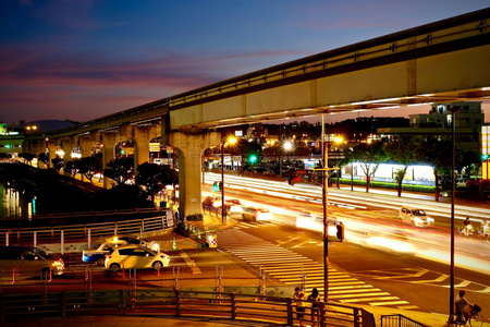 城市生活夜景灯图片