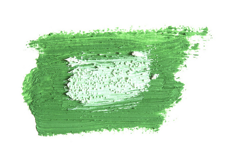 白色背景上的绿色油漆描边