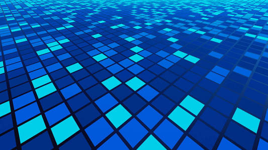 蓝色马赛克瓷砖图案背景的技术理念。3d 插图