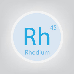 铑 Rh 化学元素图标矢量图示