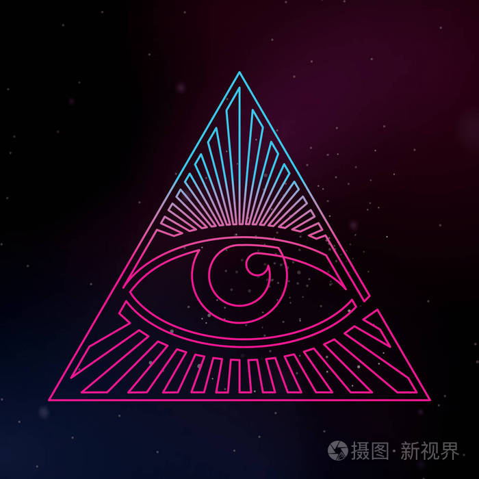 普罗维登斯连续线矢量艺术之眼