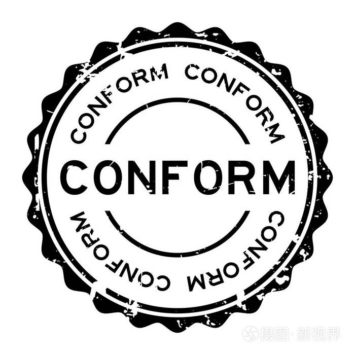 白色背景上的黑色符合字圆形橡皮印章印章