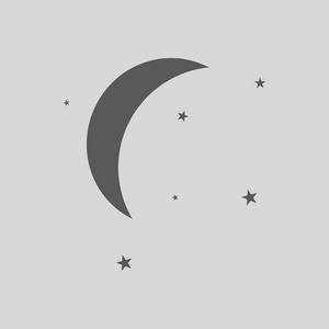 简单的月亮和星星矢量图标