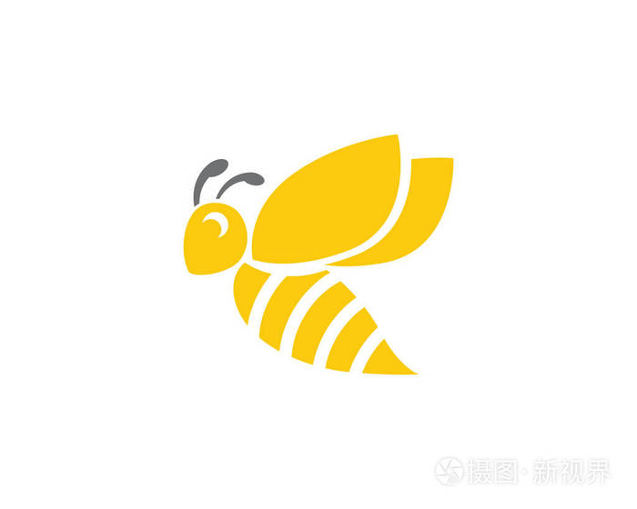 蜜蜂logo 模板矢量图标插画设计