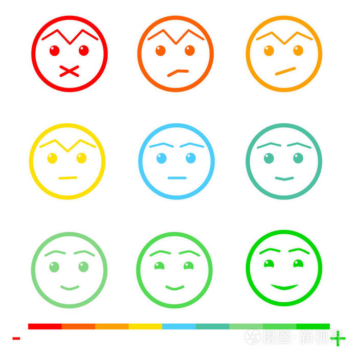九颜色面对反馈/情绪.