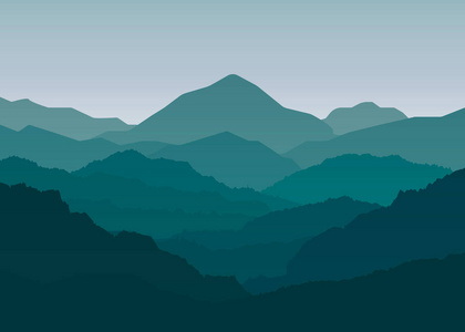 山水山自然背景.剪影概念.向量照片