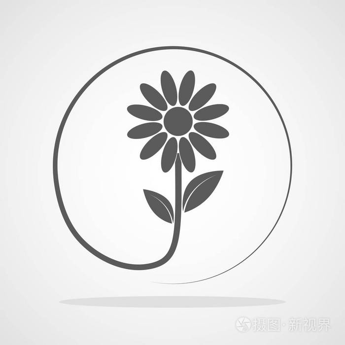 矢量插图.圆的花朵符号