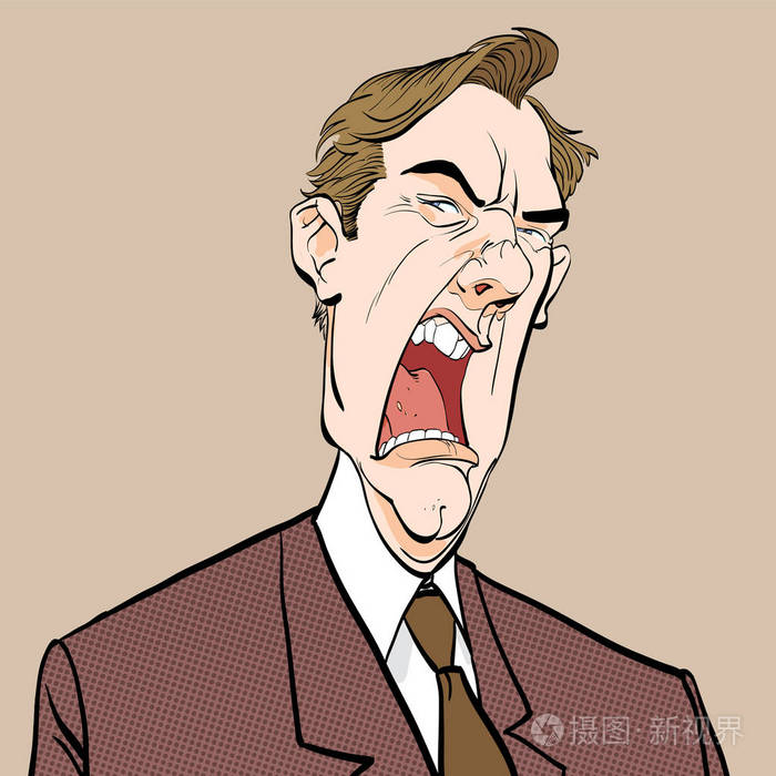 恼怒的政客.愤怒的人.愤怒的人
