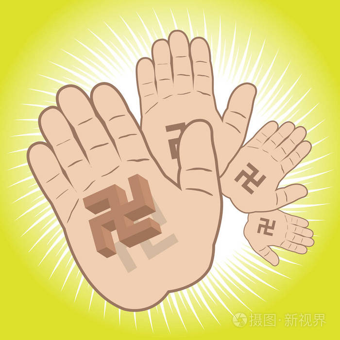 多张开手掌佛的例证