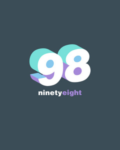 行数字98号徽标图标, 几何企业标识, 矢量插图照片