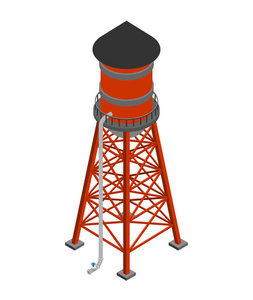 水塔等距被隔绝。含水塔。矢量图案