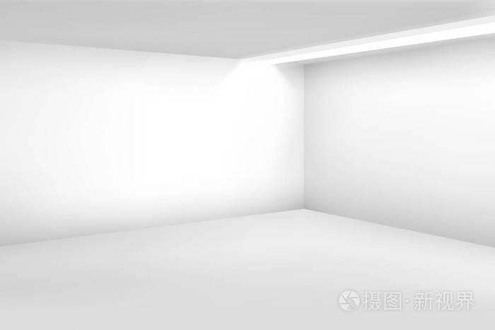 白色的空房间3d 现代空白内饰矢量主页背景