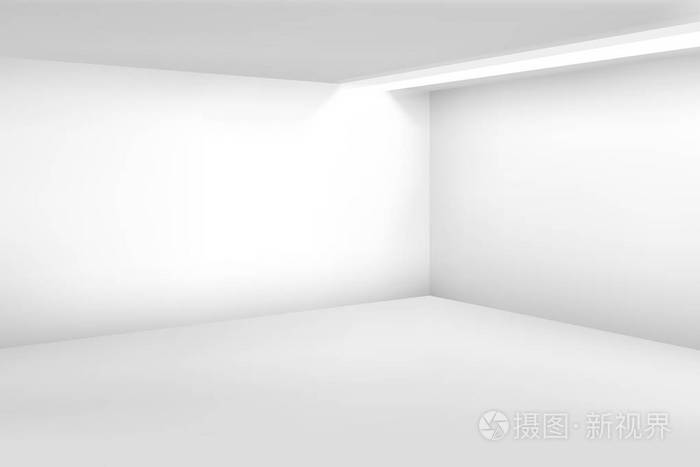 白色的空房间.3d. 现代空白内饰.矢量主页背景