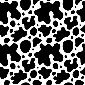 带斑点矢量无缝图案的奶牛皮肤纹理照片