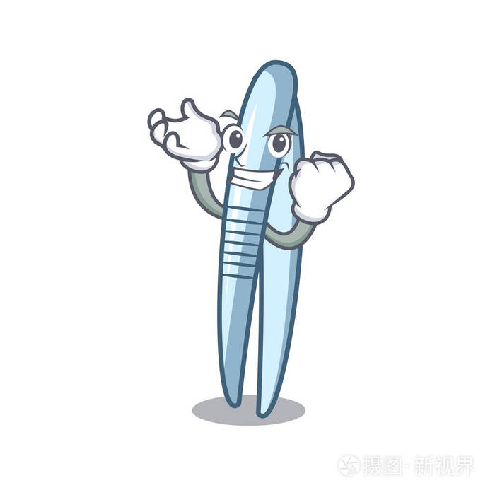 成功的镊子字符卡通风格矢量插画