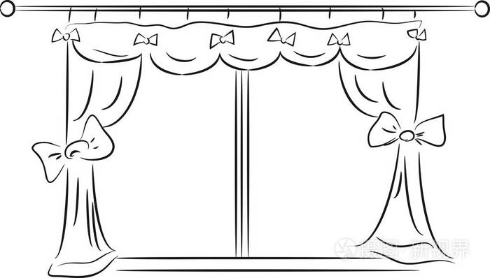 窗帘简笔画 图案图片