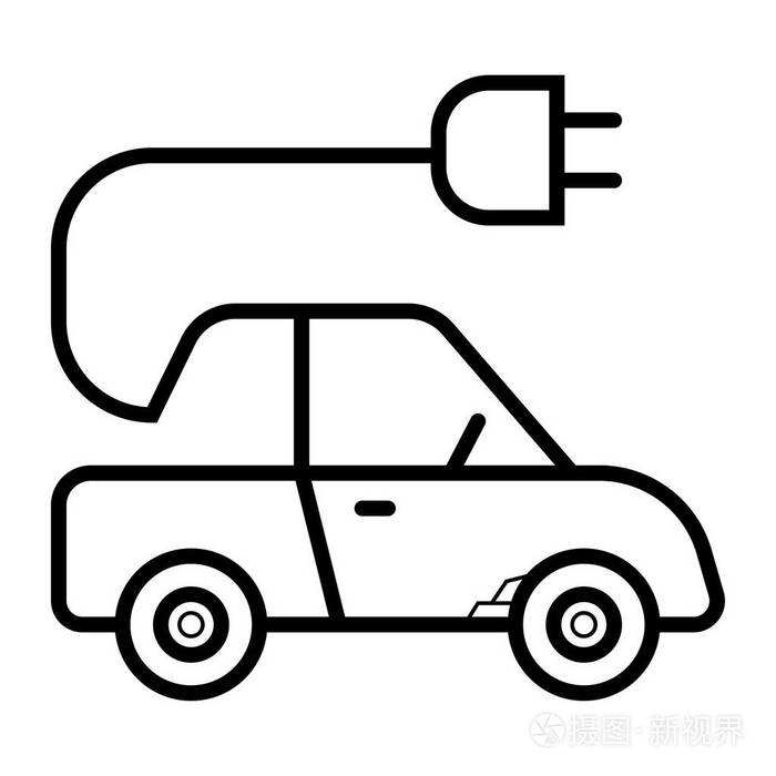 电动汽车线图标插画-正版商用图片0ujscs-摄图新视界