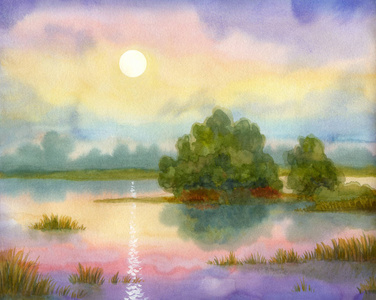 池塘烟图片-池塘烟素材-池塘烟插画-摄图新视界