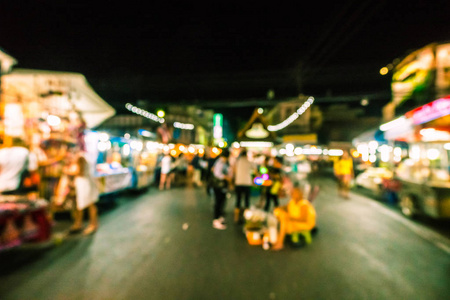 抽象模糊华欣夜市街背景图片