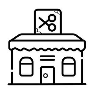 理发店建筑前图标照片