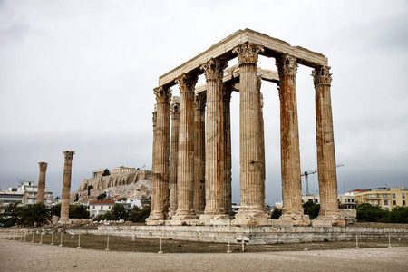 奥海城宙斯和雅典，希腊雅典卫城的寺庙