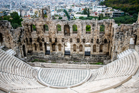 雅典雅典卫城 Herodes 剧场背景