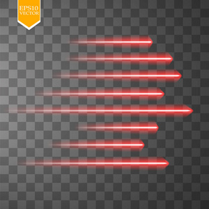 速度辉光红色线隔离。一组运动标志。矢量插图。eps 10