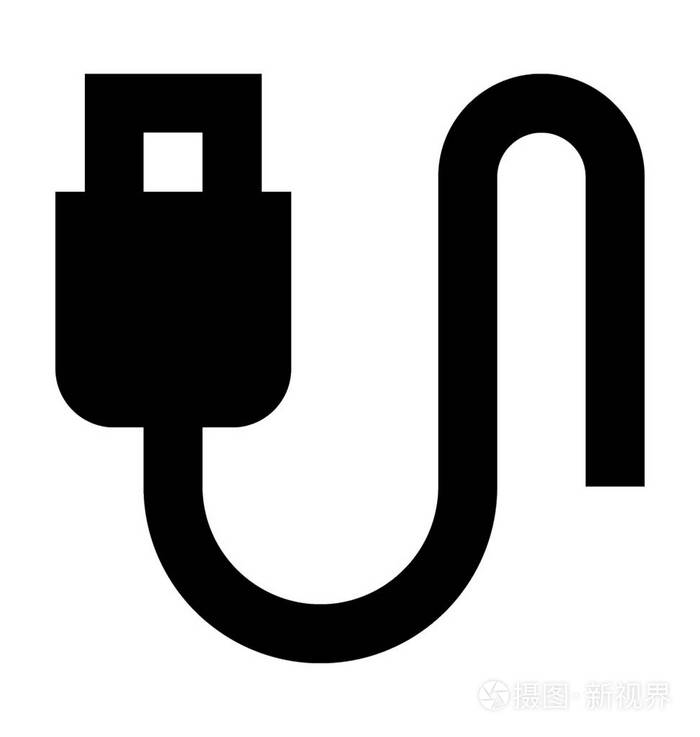 usb插头平面矢量图标