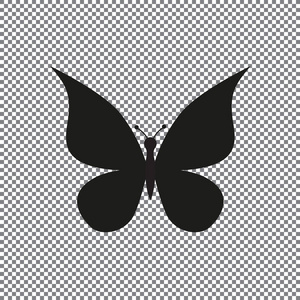 透明背景上的矢量图标蝴蝶