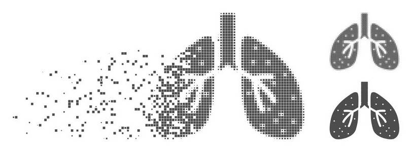 分散像素半色调肺部图标